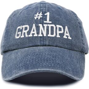 DALIX Number 1 Grandpa Gift Hat Vintage Cap Washed Cotton