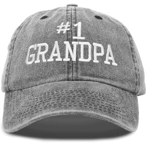 DALIX Number 1 Grandpa Gift Hat Vintage Cap Washed Cotton