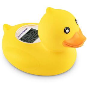Duck Baby Bath Thermometer & Clock - Fahrenheit & Celsius Baby Bath Thermometer, Baby Thermometer for Baby Essentials - Room & Water Thermometer - Soft Material Baby Bath Products