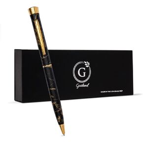 Garland Metal Twist Pen – Made in USA - Marble Design with 24k Gold Finish, Gift for Client, Graduate, Professional Look, Gift Box, Refillable with Universal #1 Refill