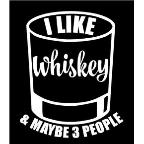 ملصق I Like Whisky & Maybe 3 People - {White} ملصق ويسكي مضحك مقاس 5 بوصات، ملصق ويسكي، ملصق زجاجي ويسكي، ملصق للأب، ملصق عيد الميلاد، عيد الأب، fSIX634 in Kuwait