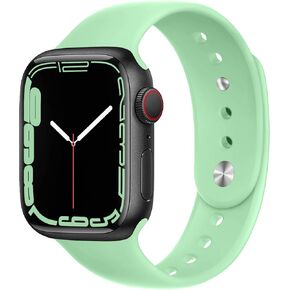 Silicone Sport Band Compatible with Apple Watch 38mm 41mm 40mm 42mm 44mm 45mm 49mm,Adjustable Soft Silicone Bracelet Replacement Strap for iWatch Series 8 Ultra 7 SE 6 5 4 3 Women Men