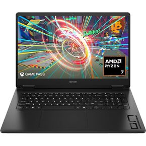 HP OMEN 17.3 inch Laptop, FHD 48-144Hz Display, AMD Ryzen 7 8845HS, 32 GB RAM, 1 TB SSD, NVIDIA GeForce RTX 4050 GPU (6 GB Dedicated), Windows 11 Home, Copilot Key, 17-db0010nr (2024)