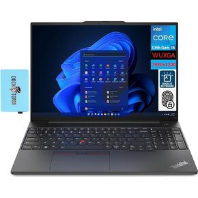 Lenovo ThinkPad E16 Business Laptop 16.0" IPS WUXGA Display (Intel i5-1335U, 16GB RAM, 1TB SSD, Intel Iris Xe, Backlit KYB, FP Reader, Thunderbolt 4, HD Webcam, WiFi 6, Win 11 Pro) w/DKZ Hub