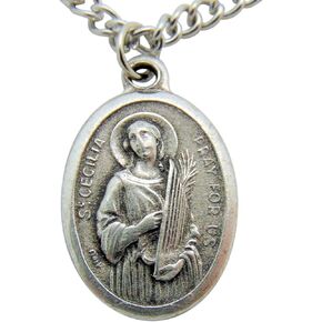 Women's Patron Saint Medal 3/4 Inch Metal Pendant with Chain