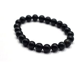Natural Black Jade Bracelet | 8MM Beads Bracelet,Braided Gift Bracelet & Stretch Charm Bracelet For Men Women