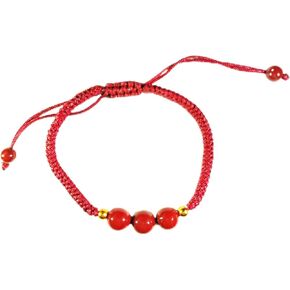 UNITARY Brand Handmade Rope Weaving Art and Cinnabar Beads Strand Bracelet for Women, Taoism Pray for Blessings Protection Energy Health