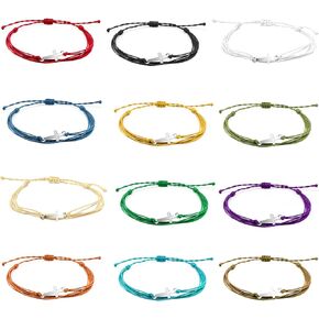 12 Pcs Small Cross Cord Bracelet Bulk for Women Men, Friendship Cross Bracelet, Adjustable Nylon Rope Braided Bracelet, Christian Handmade Bracelets Gift for Women Girls and Men Multi Colors