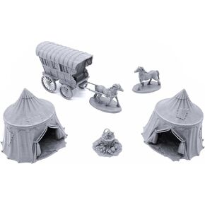 EnderToys Traveler's Camp I by Printable Scenery, 3D Printed Tabletop RPG Scenery and Wargame Terrain 28mm Miniatures