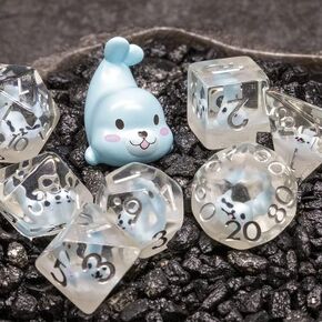 Sage's Portal Animal Familiars Resin DND Dice Set Polyhedral Dice Set for Dungeons and Dragons RPG Pathfinder Tabletop TTRPG (Baby Unicorn)