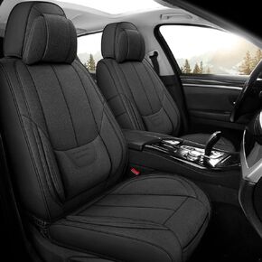 Front Car Seat Covers, 2 Seats Universal Leather Seat Cover Accessories,Breathable Car Seat Protector,Automotive Seat Covers for Most Truck Sedans SUV Pick-up