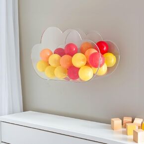 100% Acrylic Cloud Display Pocket, Clear, Wall-Mountable · Organization, Decor and Display Storage for Baby Nursery, Kids Bedroom, Children's Playroom · Cute Whimsical Toy Storage