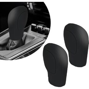 2 PCS Auto Shift Cover, Environmentally Friendly Silicone Open Anti-Slip Automatic Knob Gear Lever Protective Cover, Car Decorative Accessories, Compatible with Most Car Models (Black)