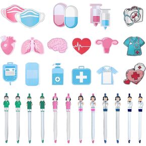 31 Pcs Nurse's Week Gift Set: Sticky Notes, Pen, Pins - Perfect Doctors Nurses Accessories for Work, Medical and Nursing Students