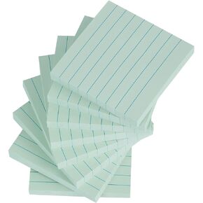 Vanpad Lined Sticky Notes 3x3 Inches, Big Green Ruled Self-Stick Pads, Easy to Post for Home, Office, Notebook, 8 Pads/Pack