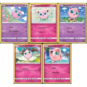 Jigglypuff - Pokemon 5 Card Lot - Hidden Fates Crimson Invasion Unbroken Bonds