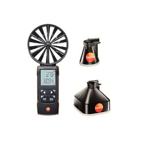 مقياس شدة الريح Testo 417 - مقياس تدفق الهواء المحمول مقاس 4 بوصات لسرعة الهواء وتدفق الحجم ودرجة الحرارة عند مداخل ومخارج الهواء - مقياس CFM HVAC من 32 إلى +122 درجة فهرنهايت مع توافق التطبيق