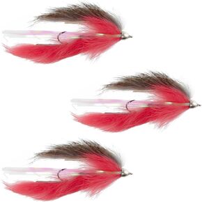 The Fly Fishing Place Dolly Llama Stinger Streamer Flies - 3 Salmon and Natural Steelhead Trout Alaska Fly Fishing Flies - Hook Size 4