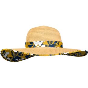 FOCO Women's NCAA College Ladies Team Logo Floral Straw Sun Hat