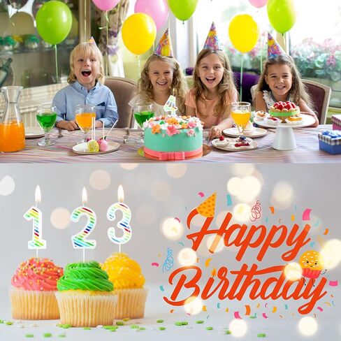 Birthday Candles, Rainbow Birthday Candle for Cake, 1st Birthday Cake Topper Decorations Girl, Number 1 Candles for Birthday Party Wedding Baby Shower Decorations Anniversary Celebration Supplies in Saudi Arabia