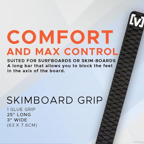 VICTORY Surf-Grip Premium لوحة جر للجر - محور طويل متقاطع من الألماس على سطح السفينة، شريط تحكم في لوح التزلج، مريح + أقصى تحكم، مناسب لألواح ركوب الأمواج، ألواح الجسم، Boogie 25 بوصة × 3 in Saudi Arabia