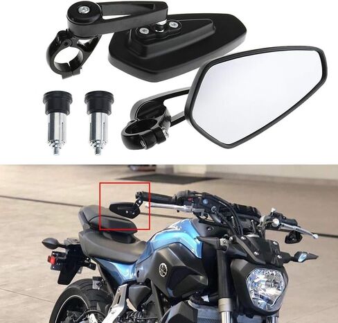 Motorcycle 7/8'' Handlebar End Oval Side Rearview Mirrors FOR Kawasaki Z125 pro Z650 Z750 Z800 Z900 Z1000 ER6N ER6F FOR Suzuki GSF1250 GSF600 FOR Yamaha MT-03 MT-07 FZ-07 MT-09 in Saudi Arabia