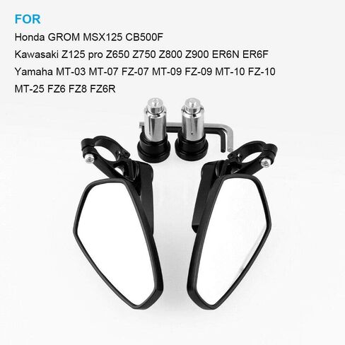 Motorcycle 7/8'' Handlebar End Oval Side Rearview Mirrors FOR Kawasaki Z125 pro Z650 Z750 Z800 Z900 Z1000 ER6N ER6F FOR Suzuki GSF1250 GSF600 FOR Yamaha MT-03 MT-07 FZ-07 MT-09 in Saudi Arabia