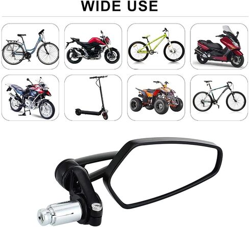 Motorcycle 7/8'' Handlebar End Oval Side Rearview Mirrors FOR Kawasaki Z125 pro Z650 Z750 Z800 Z900 Z1000 ER6N ER6F FOR Suzuki GSF1250 GSF600 FOR Yamaha MT-03 MT-07 FZ-07 MT-09 in Saudi Arabia