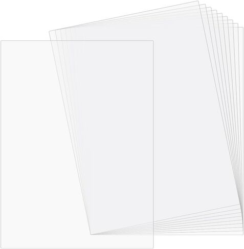 AHANDMAKER 10 pcs Clear Plastic Sheet Thin Styrene Sheets 8.3"x11.7"x0.015" Craft Plastic Sheets A4 Flexible Clear Plastic Sheet for Displays, Structural Parts, Signs, Home Decor in Saudi Arabia