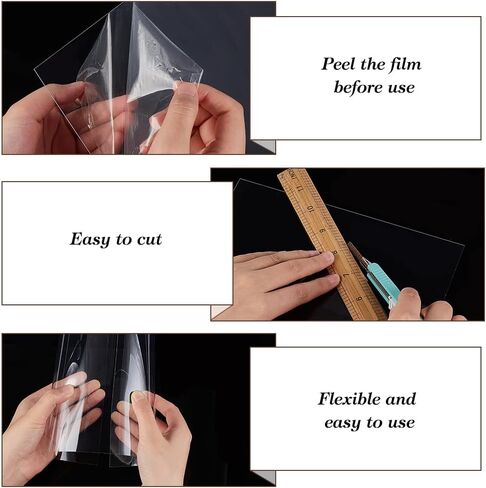 AHANDMAKER 10 pcs Clear Plastic Sheet Thin Styrene Sheets 8.3"x11.7"x0.015" Craft Plastic Sheets A4 Flexible Clear Plastic Sheet for Displays, Structural Parts, Signs, Home Decor in Saudi Arabia