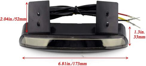 Motorcycle Chopped Rear Fender Edge LED Brake License Plate Tail Light Stop Running Light Turn Signal Lamp for Harley Sportster XL883N 1200N XL1200V XL1200X (Red Lens) in Saudi Arabia