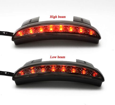 Motorcycle Chopped Rear Fender Edge LED Brake License Plate Tail Light Stop Running Light Turn Signal Lamp for Harley Sportster XL883N 1200N XL1200V XL1200X (Red Lens) in Saudi Arabia