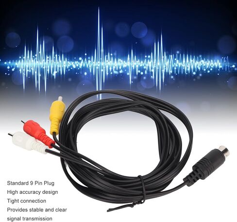 3RCAS Plug to 9 Pin Mini DIN Plug Extension Cable, Male to Male Plated Sound Video Composite Cord TV Audio Video Cable Cord for TV AV Receiver Monitor 5.9ft in Saudi Arabia