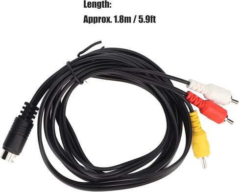3RCAS Plug to 9 Pin Mini DIN Plug Extension Cable, Male to Male Plated Sound Video Composite Cord TV Audio Video Cable Cord for TV AV Receiver Monitor 5.9ft in Saudi Arabia