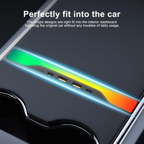Tesla USB Hub for Tesla Model 3 Accessories 2023 Tesla Model y Accessories 2023 Tesla Model Y USB Hub 2023 Tesla Model 3 Ambient Lighting Center Console Hub Docking Station Tesla 3/y in Saudi Arabia