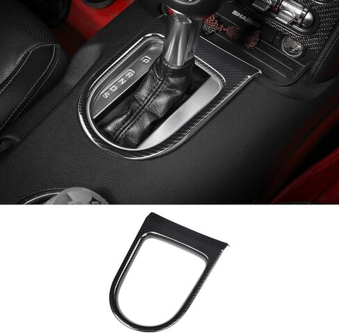 Center Console Gear Shift Panel Frame Cover Trim Carbon Fiber Interior Accessories Compatible with Ford Mustang 2015-2020 in Saudi Arabia
