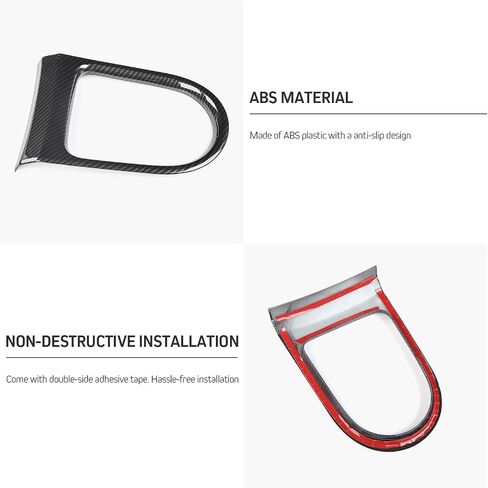 Center Console Gear Shift Panel Frame Cover Trim Carbon Fiber Interior Accessories Compatible with Ford Mustang 2015-2020 in Saudi Arabia