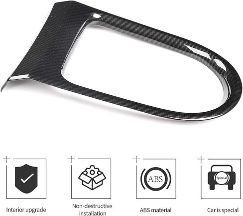 Center Console Gear Shift Panel Frame Cover Trim Carbon Fiber Interior Accessories Compatible with Ford Mustang 2015-2020 in Saudi Arabia
