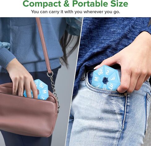 منظم حبوب الدواء الأسبوعي كبير جدًا، صندوق علبة حبوب الدواء صغير الحجم ومحمول لمدة 7 أيام، منظم أدوية سريع التعبئة مناسب للسفر مع حجرة كبيرة للفيتامينات وزيت السمك والمكملات الغذائية (أزرق) in Kuwait