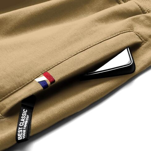 GEEK LIGHTING Mens Shorts Casual Cotton Drawstring Zipper Pockets Elastic Waist Lightweight Summer Athletic Beach Shorts in Saudi Arabia