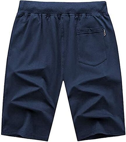 GEEK LIGHTING Mens Shorts Casual Cotton Drawstring Zipper Pockets Elastic Waist Lightweight Summer Athletic Beach Shorts in Saudi Arabia
