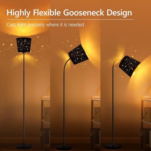 LED Floor Lamp, Standing Lamp for Living Room with Linen Lamp Shade,Adjustable Gooseneck Modern Reading Light,Floor Lamps for Bedroom,Office,Farmhouse,12W LED Bulb Included in Kuwait