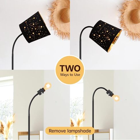 LED Floor Lamp, Standing Lamp for Living Room with Linen Lamp Shade,Adjustable Gooseneck Modern Reading Light,Floor Lamps for Bedroom,Office,Farmhouse,12W LED Bulb Included in Kuwait