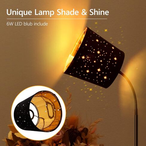 LED Floor Lamp, Standing Lamp for Living Room with Linen Lamp Shade,Adjustable Gooseneck Modern Reading Light,Floor Lamps for Bedroom,Office,Farmhouse,12W LED Bulb Included in Kuwait