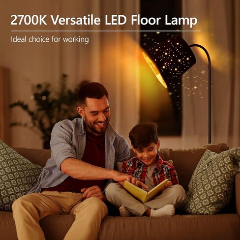 LED Floor Lamp, Standing Lamp for Living Room with Linen Lamp Shade,Adjustable Gooseneck Modern Reading Light,Floor Lamps for Bedroom,Office,Farmhouse,12W LED Bulb Included in Kuwait