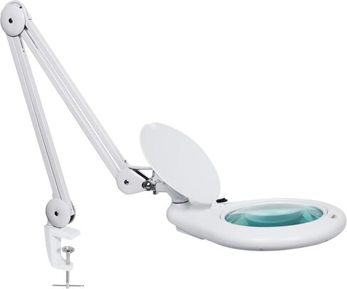 مصباح مكبر Neatfi Elite XL HD Super LED مع مشبك، عدسة زجاجية، 6500K، خالي من الوهج (عدسة 7 بوصة، أبيض) in Kuwait