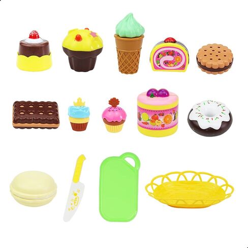 Pretend Cutting Play Toys Desserts Cake Ice Cream and Donuts Food Toys - Birthday Gifts Set Toy Early Education Skills Development for Boys, Girls, Kids in Saudi Arabia