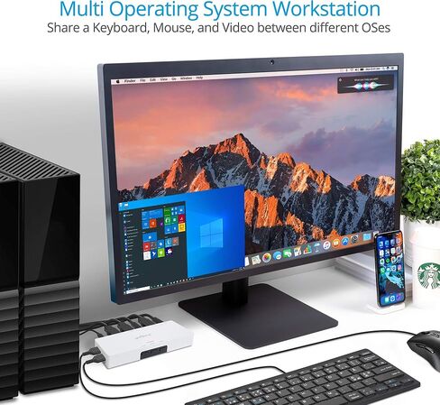 محول gofanco بمنفذين HDMI USB KVM بدون خياطة - يقيس مخرج 4K @30 هرتز أو 1080 بكسل، HDMI 1.4، لوحة مفاتيح/ماوس USB، عرض متعدد، OSD، Dolby/DTS، Windows، Mac OS، Linux (KVMScaler2P) in Kuwait