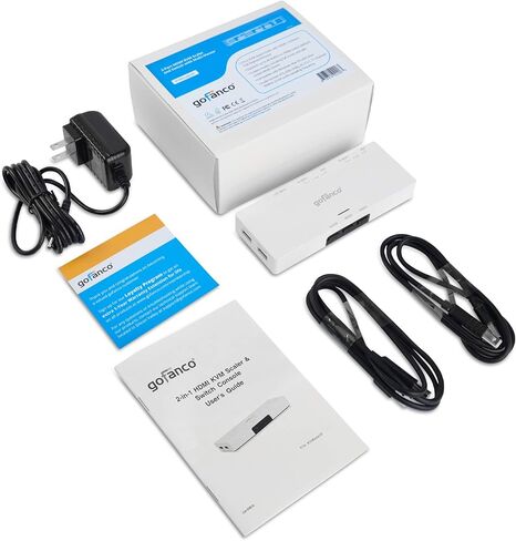 محول gofanco بمنفذين HDMI USB KVM بدون خياطة - يقيس مخرج 4K @30 هرتز أو 1080 بكسل، HDMI 1.4، لوحة مفاتيح/ماوس USB، عرض متعدد، OSD، Dolby/DTS، Windows، Mac OS، Linux (KVMScaler2P) in Kuwait