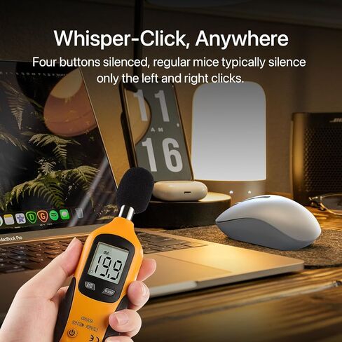 Dual Mode 2.4G Wireless and Bluetooth Mouse, 800/1200/1600 DPI Cordless Computer Mouse with USB Receiver, for Home Office Travel Compatible with PC, Laptop, Notebook, iPad, Mac, Chromebook in Kuwait